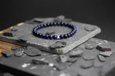 Preview: Armband mit 6 mm blauem Tigerauge-Stein - Dark Blue 6mm